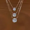 Collar de plata de ley S925 con moissanita de color D, una cadena de clavícula elegante y estilosa con un diseño minimalista, perfecta para el uso diario