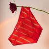 Hongyun Fu Zhi sexy renda oca tentação sem costura gelo seda jacquard puro estilo rosa triângulo vermelho roupa íntima para mulheres