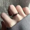 Anel Aberto de Aço Titânio com Patinha de Gato Vazada Personalidade Feminina Tendência Estilo Ins Senso de Design de Nicho Anel de Dedo Estilo Casal