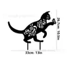 Nuevos Adornos de Hierro Transfronterizos para Jardín Animales Decorativos de Piso Inserciones Gatos, Perros, Conejos, Pollos Inserciones de Césped Huecos Adornos de Arte para Patio