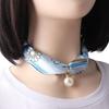 Collar Coreano Bufanda de Perlas Bufanda Corta para Clavícula Accesorios de Ropa Bufanda para el Cuello Bufanda para Mujer