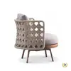 Juego de Sofá Nórdico para Exteriores de Mimbre y Silla de Madera Maciza, Muebles Artísticos para Jardín, Protección Solar, Balcón Pequeño, Patio, Villa de Ocio