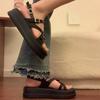 Sandalias Plataforma Abiertas de Plataforma Gruesa Estilo Niche para Mujer Verano 2026 Nuevo Estilo Coreano Versátiles Antideslizantes Playa Sandalias Romanas