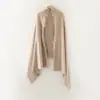 Bai Cai Rong Colección Nueva Otoño 2026: Bufanda de Cachemir 100% para Mujer, Diseño de Alta Gama Estilo Francés, Bufanda Tejida de Color Sólido con Borlas