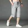 Promoção Calça Cropped de Seda Gelo Ak Shorts Masculinos Largos Estampados Roupa Externa Reta Comprimento Médio Tamanho Grande Calças Acima do Joelho