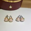 Joyería Dan Tao aguja de plata S925 perla de agua dulce 6-7MM aretes de perla diamante pequeño joyería de alta gama venta al por mayor