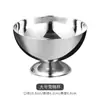 Tazón Grueso de Acero Inoxidable con Base Baja para Uso Comercial en Restaurantes, Tazón para Postre Helado, Copa de Helado, Tazón Doméstico para Malteadas, Ensaladas, Avena