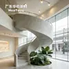 Espaço comercial de gesso corrimão de escada rolante transparente vitrines do chão ao teto da loja com processamento de escada curva GFRG