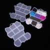 Caja vacía de material PP, linda caja de almacenamiento fija con compartimento de plástico transparente de gato KT, caja de embalaje de exhibición de material de joyería