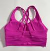 Color sólido alto impacto a prueba de golpes espalda cruzada multi-tirante ropa interior deportiva para mujer yoga entrenamiento fitness con almohadilla en el pecho