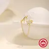 Pendientes de Plata de Ley S925 Ojo de Caballo Circonita Cuatro Estrellas de Mans Pendiente de Clip Pendiente de Hilo Europeos y Americanos Populares Pendientes de Diamante Pétalo Mujeres