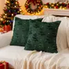 Funda de Almohada Navideña Conejo sin Relleno Piel de Conejo Acolchada Árbol de Navidad Cojín de Respaldo para Sofá del Hogar Funda de Cojín Festiva