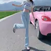 Jeans de Micro-Bota para Mujer Diseño Primavera y Otoño 2026 Nicho Cintura Alta Corte Delgado Favorecedores Versátiles Pantalones Bootcut para Mujer Petite