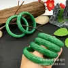 Pulseira de Jade Verde Seco Completa, Novo Bracelete de Jade Retrô Estilo Chinês, Pulseira de Jade Versátil Estilo Étnico, Atacado Direto do Fabricante da Fonte