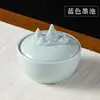 Prato de Tinta Cerâmico com Tampa para Panela Quente, Bandeja de Tinta Hidratante, Tinta Não Secante para Caligrafia, Recipiente de Tinta para Caneta Não Secante, Suporte para Caneta Borboleta com Tinta para Pincel