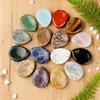 Piedra Nomeolvides Amatista Natural Jade Tabla Raspadora Facial Masajeador Boca de Tigre Forma de Gota de Agua Huella Dactilar Pieza para Dedos