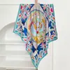 Lenços de Seda Personalizados com Impressão Dupla Face, Lenços de Seda de Amora, Lenços Quadrados Florais, Lenços de Algodão e Linho para Outono e Inverno, Personalizados