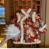 Traje Tang de Niña Dulce Chaqueta Acolchada de Algodón Invierno Nueva Moda Infantil Estilo Chino Abrigo de Algodón Hanfu