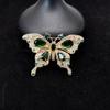 Broche Mariposa Esmeralda Retro, Elegante, Elegante, Ramillete de Nicho, Pin de Ropa de Solapa a la Moda para Mujeres y Hombres