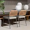 Mesa y Sillas de Exterior Nórdicas Diseñador Creativo Mesa y Sillas de Comedor de Ratán para Exterior para Balcón, Hotel, Jardín, Patio, Ocio