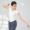 Traje de baile básico con cuello en V para mujer, de manga corta, para danza clásica, danza moderna, danza china, traje de práctica, prueba de arte, traje de entrenamiento básico.