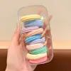 Elásticos de Borracha Universais em Caixa para Crianças e Adultos, Prendedores de Cabelo Coloridos Macaron para Rabo de Cavalo Alto, Alta Elasticidade, Não Puxam o Cabelo, Argolas de Cabelo