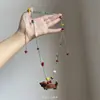 Colar Simples Estilo Boêmio Longo de Contas Corda Trançada Contas de Cerâmica Estilo Étnico Retrô Nicho Corrente de Suéter