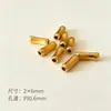 Tubo Recto Chapado en Oro de Plata S925 con Brillo Facetado, Tubo Flor, Tubo Redondo, Tubo Espaciador para Joyería DIY de Posicionamiento, Accesorios Chapados en Oro