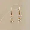 Brincos Studs Brilhantes de Gota com Strass Banhados a Prata Banhados a Ouro Temperamento de Luxo Leve Moda para o Dia a Dia Simples Versátil Brincos de Alto Padrão para Mulheres