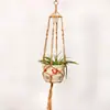 Vaso de Flores Hortícola para Jardinagem Corda de Juta Rede Suspensa Vaso de Flores Cesto Suspenso Rede Saco Suspenso Corda de Juta Fina Tecida