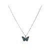 Collar de Cadena para Clavícula con Colgante de Mariposa Transparente de Colores para Mujer, Cadena de Cuello Dulce y Única Estilo Ins de Verano, Collar de Lujo Ligero de Gama Alta