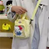 Bolso de Hombro de Gran Capacidad Ins Bolsa de Dolor Bidimensional Linda Transparente para Niña Estudiante Bolso Cruzado Estilo Preppy Bolso de Mano
