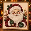 Pintura de Diamantes Navideña Kit Acrílico DIY Papá Noel Adorno Colgante Decorativo Navideño Pintura de Perlas Hecha a Mano