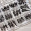 Accesorios de arte para uñas de Halloween de 12 piezas, nuevas alas de aleación estilo punk gótico, araña, calavera, decoraciones de uñas ponibles