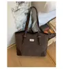 Bolsa Retro de Grande Capacidade Estilo Coreano para Mulheres, Novo Modelo 2025, Bolsa para Aula de Estudante Universitário, Bolsa Tote de Mão de Alta Qualidade