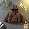 1134 Jaqueta Puffer Masculina 2026 Inverno Nova Moda Casaco de Algodão Espesso para Crianças, com Capuz, Estilo Curto, Roupa da Moda para Bebês