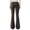 Pantalones de yoga acampanados para mujer con cintura ancha, levanta glúteos, comprime abdomen, pantalones deportivos largos ajustados, pantalones casuales de Pilates de pierna ancha ligeramente acampanados