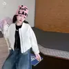 Chaqueta Corta de Béisbol para Niñas 2026 Otoño Nueva Chaqueta Estilo Coreano para Niños Mayores Camisa de Manga Larga con Cremallera