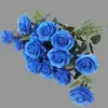 Boda Transfronteriza Estilo Francés Borde Tostado Flor de Rosa Tallo Único Arreglo de Flores de Rosa de Boda para Decoración del Hogar