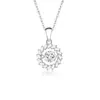 Collar Colgante Halo de Diamante Trapezoidal Sol Radiante Plata de Ley S925 Lujo Accesible para Mujer Nicho Venta Caliente Joyería Transfronteriza Al por Mayor