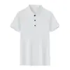 Camisa Polo Sin Costuras de Seda Helada con Sensación Fresca, Camisa Cultural de Exposición de Negocios de Alta Gama, Camiseta de Manga Corta, Camisa Polo Corporativa, Uniforme de Trabajo