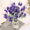 Ramo de lavanda de planta verde de simulación de flores falsas al por mayor, decoración de boda interior europea, 10 cabezas de flores de simulación de lavanda