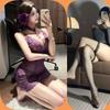 Pijama Sexy, Deseo Puro, Camisón de Malla Transparente con Encaje y Tirantes, Lencería Sexy, Talla Grande con Abertura, No Necesitas Quitarte el Uniforme