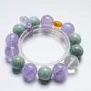 Pulseira de Cristal Branco Natural Love Fire in the World para Mulheres, Pulseira de Amazonita Lavanda Versátil Moda Atacado