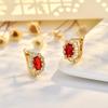 Deseo Transfronterizo Nuevos Pendientes de Oro de Moda Europea y Americana Pendientes de Piedras Preciosas Esmeralda Zircón para Mujer Joyería