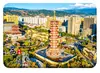 Xichang Jianchang Ciudad Antigua Torres Dobles Vista Nocturna Paisaje Imán de Vidrio para Refrigerador Paisaje de Torre Antigua Souvenir Turístico Cultural y Creativo