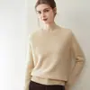 Suéter de cuello redondo con hombros raglán 100% cachemir para mujer, otoño e invierno, suéter pullover holgado y casual, suéter base engrosado y cálido