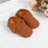 Promoção Transfronteiriça Botas para Bebê Menina Sapatos Clássicos para Bebê com Franja Fosca 0-1 Ano Solado Macio Atacado de Sapatos para Bebê