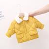Roupas infantis Amazon novo estilo coreano casaco infantil acolchoado de algodão com diamantes outono e inverno moda bebê casaco com gola de pele casaco acolchoado de algodão masculino e feminino