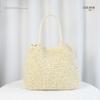 Vacaciones Junto al Mar Estilo Perezoso Bolsa de Paja Casual Versátil Bandolera Conveniente Bolsa Pequeña Bolso de Cubo para Viaje al Aire Libre para Mujer